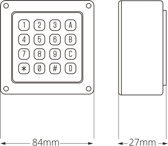 Teclado inalambrico para acceso con codigo pin